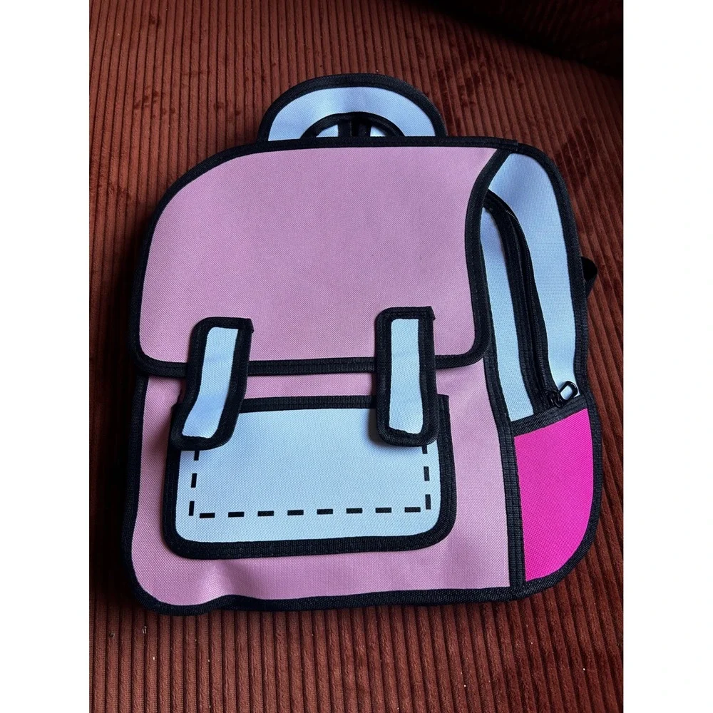 Unbranded 2D Jump Style Backpack Women's Size OS Pink Good Cartoon‎ Effect